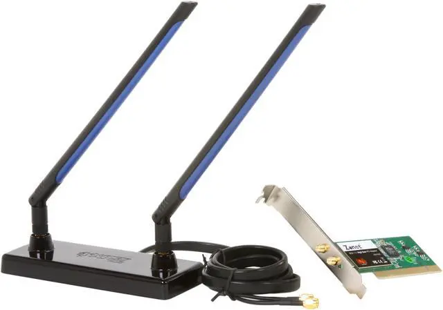 Alt view image 2 of 7 - Zonet ZEW1690 Wireless Adapter with Dual 7dbi Hi-Gain Antenna & Bonus Low-Profile Bracket IEEE 802.11b/g/n PCI Up to 300Mbps Wireless Data Rates