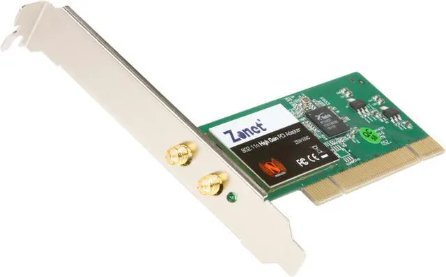 Alt view image 3 of 7 - Zonet ZEW1690 Wireless Adapter with Dual 7dbi Hi-Gain Antenna & Bonus Low-Profile Bracket IEEE 802.11b/g/n PCI Up to 300Mbps Wireless Data Rates
