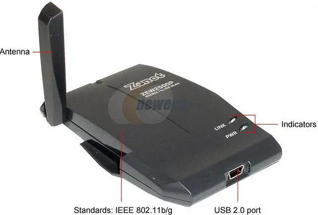 Alt view image 2 of 9 - Zonet ZEW2500P Wireless Adapter IEEE 802.11b/g MINI USB / USB 2.0 Up to 54Mbps Wireless Data Rates