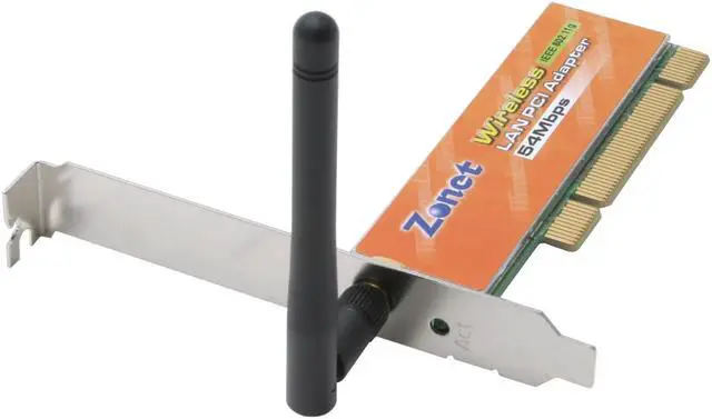 Main image of Zonet ZEW1601 802.11g Wireless LAN Adapter IEEE 802.11b/g PCI Up to 54Mbps Wireless Data Rates