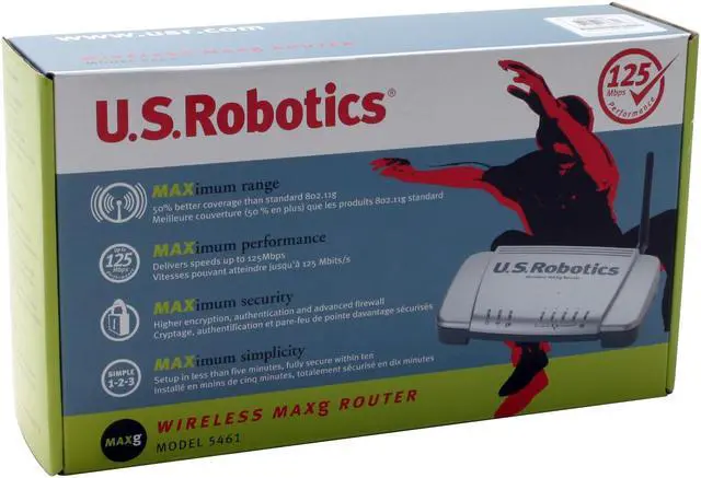 Alt view image 5 of 5 - U.S. Robotics USR5461 Wireless MAXg Router with Print Server IEEE 802.11b/g