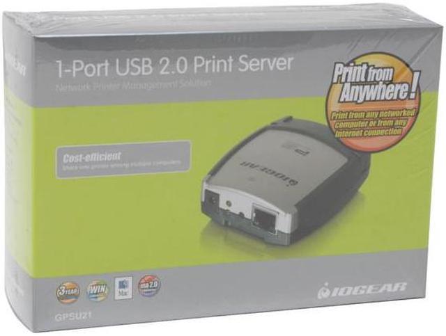 Alt view image 4 of 7 - IOGEAR GPSU21 1-Port Print Server RJ45 USB 2.0