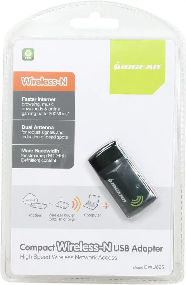Alt view image 6 of 6 - IOGEAR GWU625 Compact Wireless Adapter IEEE 802.11b/g/n USB 2.0 Up to 300Mbps Wireless Data Rates