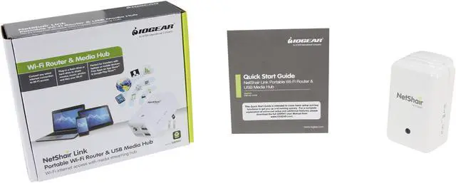 Alt view image 8 of 8 - IOGEAR GWRH1 NetShair Link Portable Wi-Fi Router & USB Media Hub IEEE 802.11b/g/n