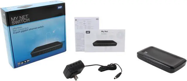Alt view image 5 of 5 - WD My Net 8-Port Gigabit Switch - 8x Ports, 10/100/1000 Gigabit, Port-Based QoS, Plug-n-Play WDBJVC0000NCH-NESN