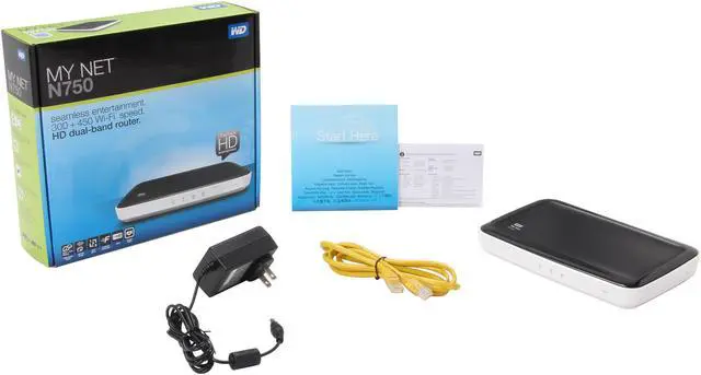 Alt view image 5 of 5 - WD My Net N750 HD Dual-Band Router - Wireless N, 4x Gigabit LAN Ports, 300Mbps & 450Mbps, Dual-Band 2.4GHz/5GHz, 2x USB 2.0 Ports WDBAJA0000NWT-HESN