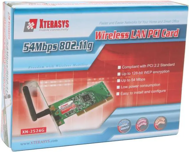 Alt view image 5 of 5 - XTERASYS XN-2526G 802.11g Wireless LAN Card IEEE 802.11b/g PCI Up to 54Mbps Wireless Data Rates