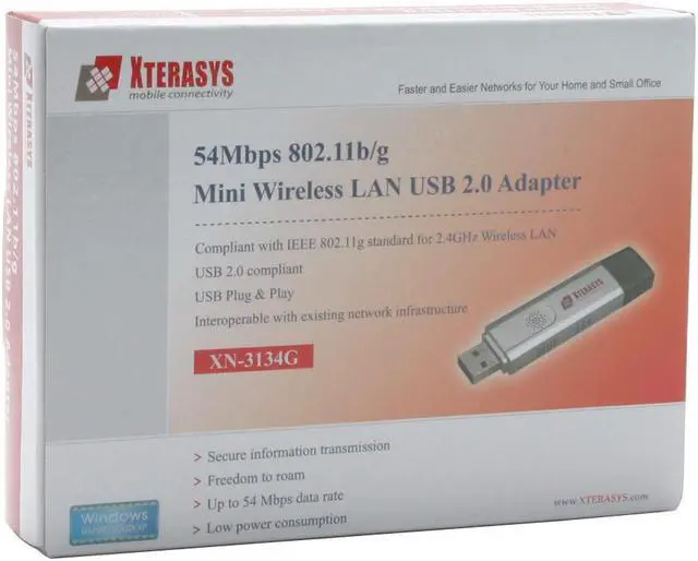 Alt view image 5 of 5 - XTERASYS XN-3134G Wireless LAN Adapter IEEE 802.11b/g USB 2.0 Up to 54Mbps Wireless Data Rates