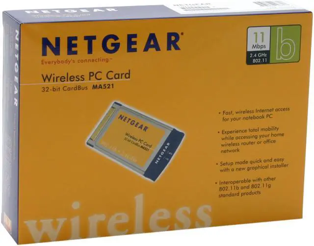 Alt view image 5 of 5 - NETGEAR MA521 802.11b Wireless PC Card