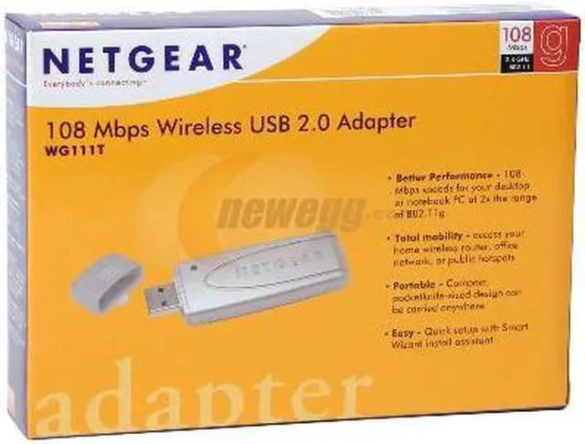 Alt view image 5 of 5 - NETGEAR WG111T Wireless Adapter IEEE 802.11b/g USB 2.0 Up to 108Mbps Wireless Data Rates