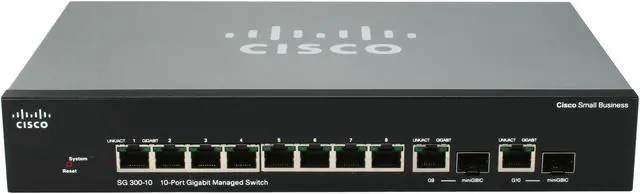Alt view image 3 of 5 - Cisco SG300-10 (SRW2008-K9-NA) 10-port Gigabit Managed Switch