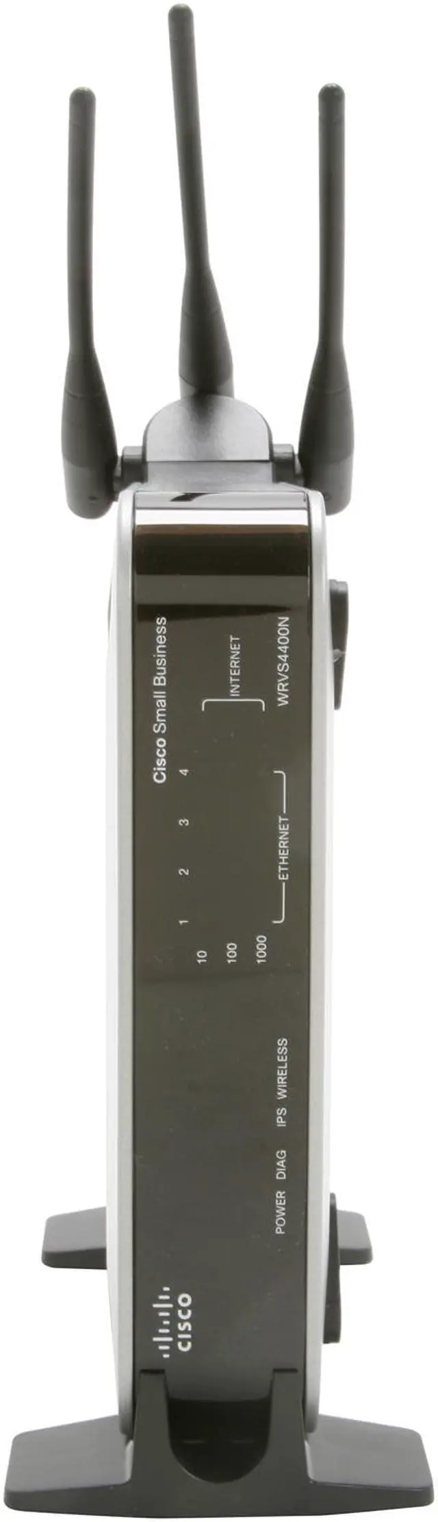 Alt view image 2 of 5 - Cisco Small Business WRVS4400N-RF Secure, High-speed Wireless-N Router Draft IEEE802.11n, IEEE802.11g, IEEE802.11b, IEEE802.3, IEEE802.3u, 802.1X (security authentication), 802.11i - Ready (security WPA2), 802.11e - Ready (wireless QoS), IP