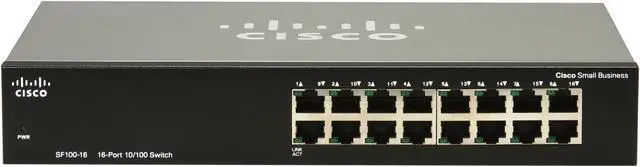 Alt view image 2 of 5 - Cisco Small Business 100 Series SF100-16-NA Unmanaged 16-Port Ethernet Switch