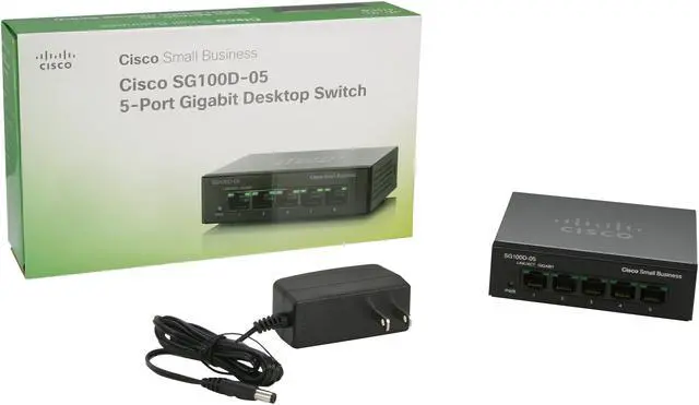Alt view image 5 of 5 - Cisco Small Business 100 Series SG100D-05-NA Unmanaged 5-Port Desktop Gigabit Switch