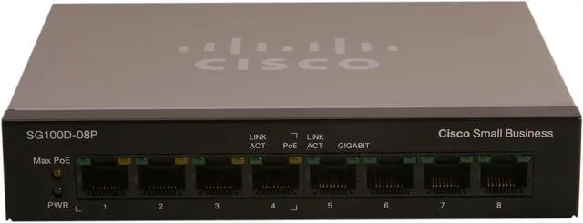 Alt view image 2 of 6 - Cisco Small Business 100 Series SG100D-08P-NA Smart 8-Port PoE Desktop Gigabit Switch