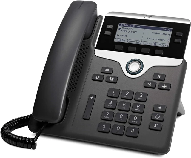 Alt view image 2 of 2 - Cisco 7841 IP Phone - Corded - Wall Mountable - 4 x Total Line - VoIP - 3.5" - 2 x Network (RJ-45) - PoE Ports | CP-7841-K9=