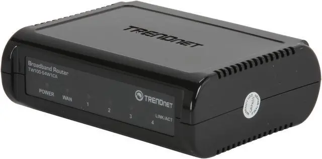 Main image of TRENDnet TW100-S4W1CA DSL/Cable Broadband Router 1 x 10/100Mbps WAN Ports 4 x 10/100Mbps LAN Ports