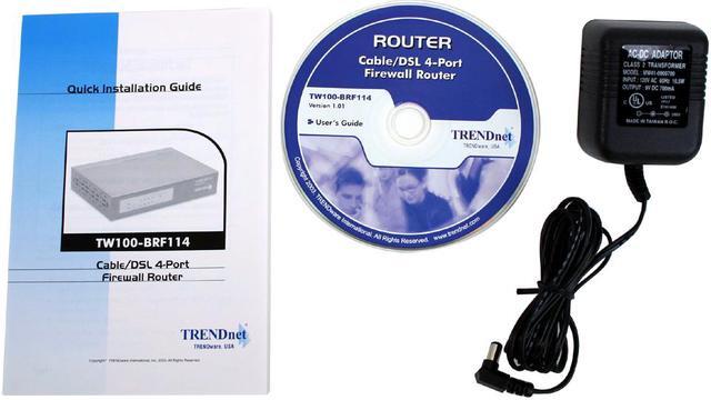 Alt view image 4 of 5 - TRENDnet TW100-BRF114 Cable/DSL 4-Port Firewall Router 1 x 10/100Mbps WAN Ports 4 x 10/100Mbps LAN Ports
