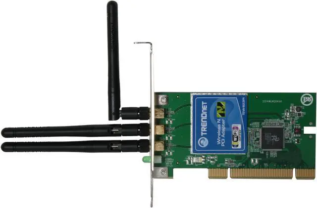 Alt view image 3 of 5 - TRENDnet TEW-623PI Wireless N Adapter IEEE 802.11b/g/n 32-Bit PCI Rev. 2.1/2.2/2.3 Up to 300Mbps Wireless Data Rates