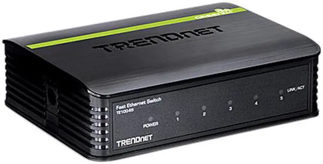 Alt view image 2 of 16 - TRENDnet 5-Port Unmanaged 10/100 Mbps GREENnet Ethernet Desktop Plastic Housing Switch, 5 X 10/100 Mbps Ports, 1Gbps Switching Capacity, TE100-S5