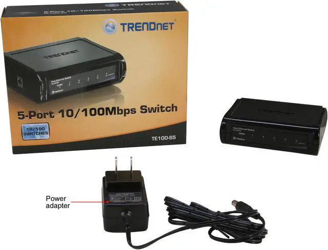 Alt view image 10 of 16 - TRENDnet 5-Port Unmanaged 10/100 Mbps GREENnet Ethernet Desktop Plastic Housing Switch, 5 X 10/100 Mbps Ports, 1Gbps Switching Capacity, TE100-S5