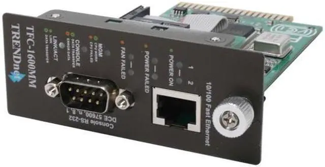 Main image of TRENDnet SNMP Management Module for TFC-1600, Supports Port Based Management, Real Time Monitoring, Converter Speed, Link Activity, Duplex Status, Gigabit Port, TFC-1600MM