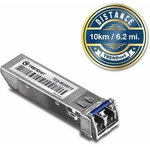 Alt view image 4 of 6 - TRENDnet SFP to RJ45 Mini-GBIC Single-Mode LC Module, TEG-MGBS10, For Single Mode Fiber, Distances up to 10km (6.2 Miles), Gigabit SFP Module, IEEE 802.3z Gigabit Ethernet