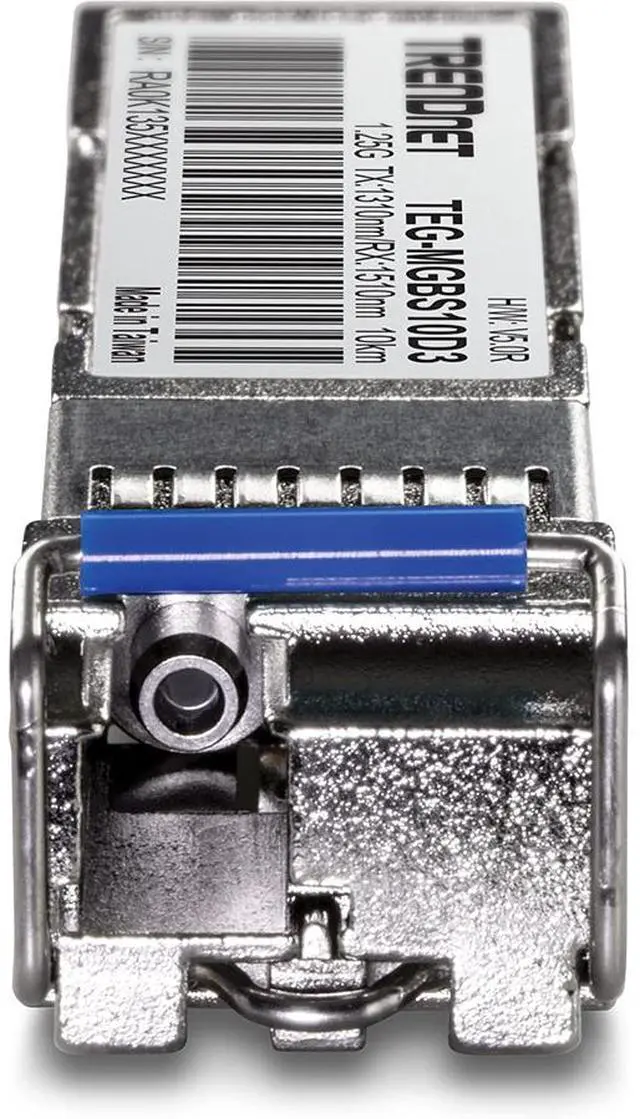 Alt view image 3 of 6 - TRENDnet SFP to RJ45 Dual Wavelength Single-Mode LC Module, TEG-MGBS10D3, Must Pair with TEG-MGBS10D5 or a Compatible Module, Up to 10 km (6.2 Miles), Compatible with Standard SFP