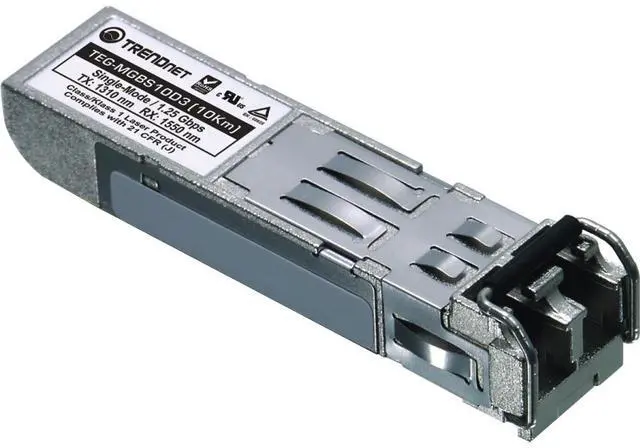Main image of TRENDnet SFP to RJ45 Dual Wavelength Single-Mode LC Module; TEG-MGBS40D5; Must Pair with TEG-MGBS40D3 or a Compatible Module; Up to 40km (24.9 miles); Standard SFP Slot Compatible; Lifetime Protection