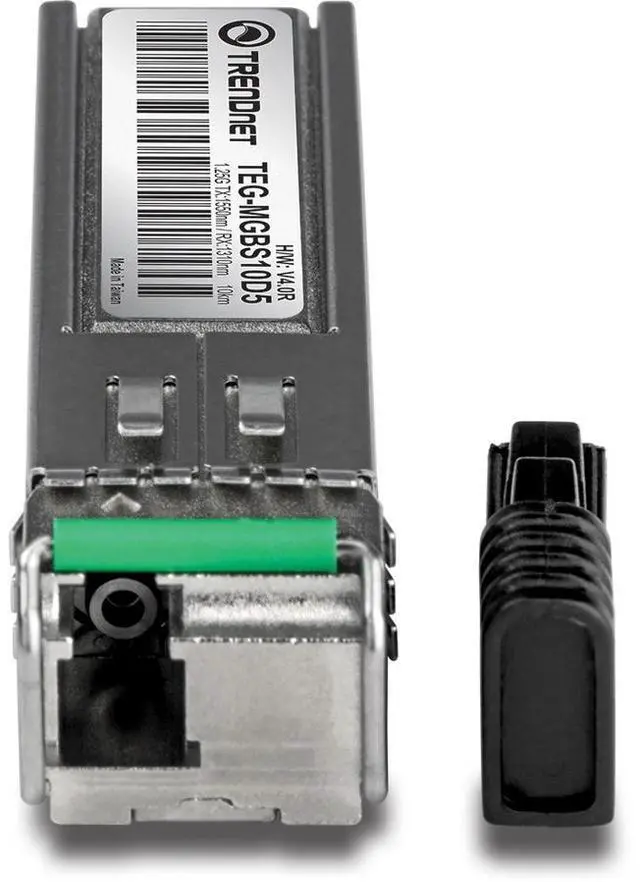 Alt view image 3 of 6 - TRENDnet SFP to RJ45 Dual Wavelength Single-Mode LC Module; TEG-MGBS40D5; Must Pair with TEG-MGBS40D3 or a Compatible Module; Up to 40km (24.9 miles); Standard SFP Slot Compatible; Lifetime Protection