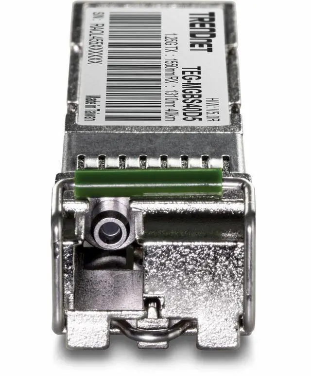 Alt view image 4 of 6 - TRENDnet SFP to RJ45 Dual Wavelength Single-Mode LC Module; TEG-MGBS40D5; Must Pair with TEG-MGBS40D3 or a Compatible Module; Up to 40km (24.9 miles); Standard SFP Slot Compatible; Lifetime Protection