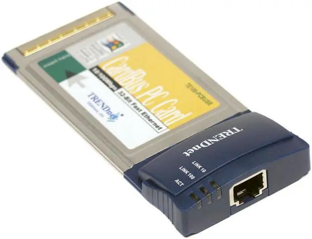 Main image of TRENDnet TE100-PCBUSR 10/100Mbps 32-Bit CardBus Fast Ethernet Card with Xpress Port