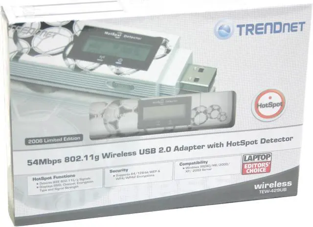 Alt view image 4 of 12 - TRENDnet TEW-429UB Wireless Adapter with HotSpot Detector IEEE 802.11b/g USB 2.0, 1.1 Compliant Up to 54Mbps Wireless Data Rates