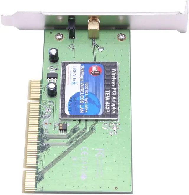 Alt view image 2 of 5 - TRENDnet TEW-443PI Wireless Adapter IEEE 802.11b/g 32-bit PCI 2.2 Bus Master Up to 108Mbps Wireless Data Rates