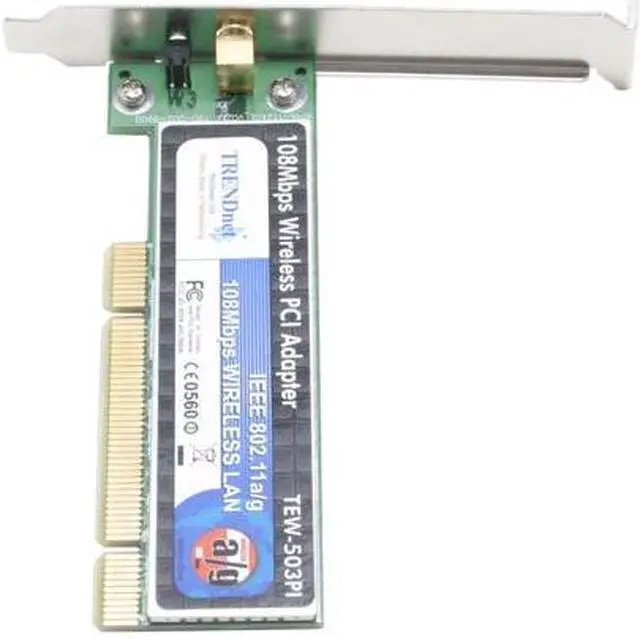 Alt view image 3 of 6 - TRENDnet TEW-503PI Wireless Adapter IEEE 802.11a/b/g 32bit PCI2.2 Up to 108Mbps Wireless Data Rates