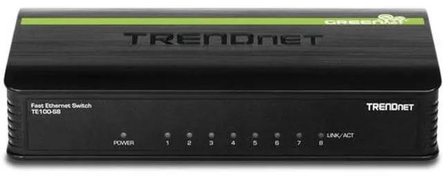 Alt view image 4 of 5 - TRENDnet 8-Port Unmanaged 10/100 Mbps GREENnet Ethernet Desktop Switch, TE100-S8, 8 x 10/100 Mbps Ethernet Ports, 1.6 Gbps Switching Capacity, Plastic Housing, Network Ethernet Switch, Plug & Play