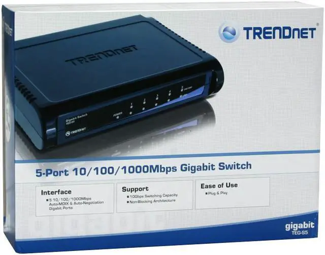 Alt view image 6 of 6 - TRENDnet TEG-S5 Unmanaged 5-Port Gigabit Switch