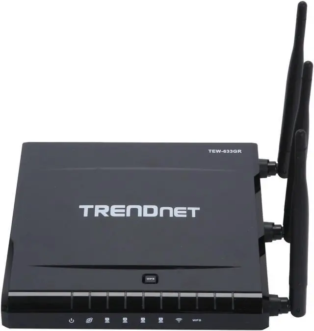 Alt view image 2 of 6 - TRENDnet TEW-633GR Wireless Router IEEE 802.3 (10Base-T) IEEE 802.3u (100Base-TX) IEEE 802.3ab (1000Base-T) IEEE 802.11b IEEE 802.11g IEEE 802.11n (draft 2.0)