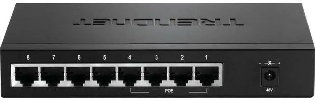 Alt view image 4 of 9 - TRENDnet 8-Port 10/100Mbps PoE Switch, 4 x 10/100 Ports, 4 x 10/100 PoE Ports, 30W PoE Power Budget, 1.6 Gbps Switching Capacity, 802.3af, Lifetime Protection, Black, TPE-S44