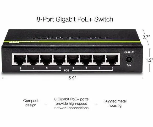 Alt view image 8 of 9 - TRENDnet 8-Port 10/100Mbps PoE Switch, 4 x 10/100 Ports, 4 x 10/100 PoE Ports, 30W PoE Power Budget, 1.6 Gbps Switching Capacity, 802.3af, Lifetime Protection, Black, TPE-S44