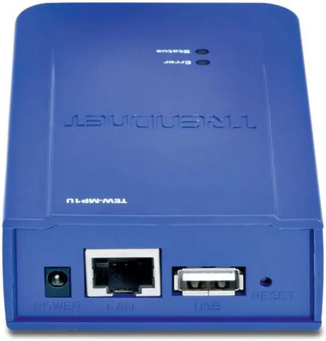 Alt view image 3 of 3 - TRENDnet TEW-MP1U Wireless 1-Port Multi-Function Print Server Wired: IEEE 802.3 10Base-T, IEEE 802.3u 100Base-TX  Wireless: IEEE 802.11b/g USB 2.0, 1.1 Compliant USB Type A Port
