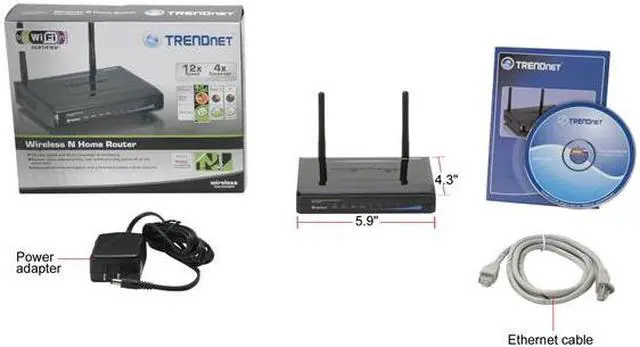 Alt view image 6 of 6 - TRENDnet TEW-652BRP 802.11b/g/n Wireless N Home Router up to 300Mbps/ 10/100 Mbps Ethernet Port x4