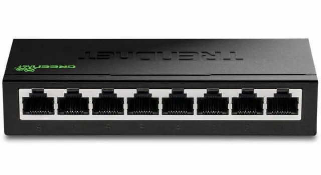 Alt view image 3 of 6 - TRENDnet 8-Port Unmanaged Gigabit GREENnet Desktop Metal Switch, Fanless, 16Gbps Switching Capacity, Plug & Play, Network Ethernet Switch, Lifetime Protection, Black, TEG-S80G