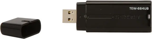 Alt view image 3 of 5 - TRENDnet TEW-664UB N600 Dual Band (2.4GHz 300Mbps/5GHz 300Mbps) Wireless USB Adapter