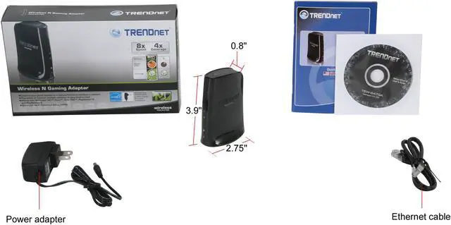 Alt view image 6 of 6 - TRENDnet TEW-647GA Wireless N Gaming Adapter IEEE 802.11b/g/n Ethernet Port Up to 300Mbps Wireless Data Rates
