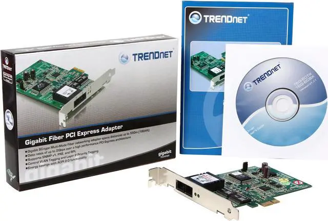 Alt view image 5 of 5 - TRENDnet TEG-ECSX Gigabit Fiber Adapter 1000Mbps PCI-Express Multi-Mode SC-type