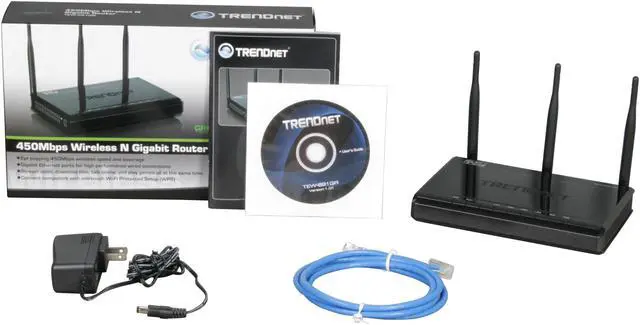 Alt view image 5 of 5 - TRENDnet TEW-691GR 2.4GHz N450 Wireless Gigabit Router up to 450Mbps Wireless Technology IEEE 802.11b/g/n