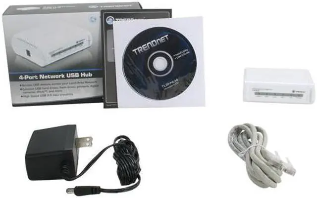 Alt view image 6 of 6 - TRENDnet TU2-NU4 4-Port Network USB Hub