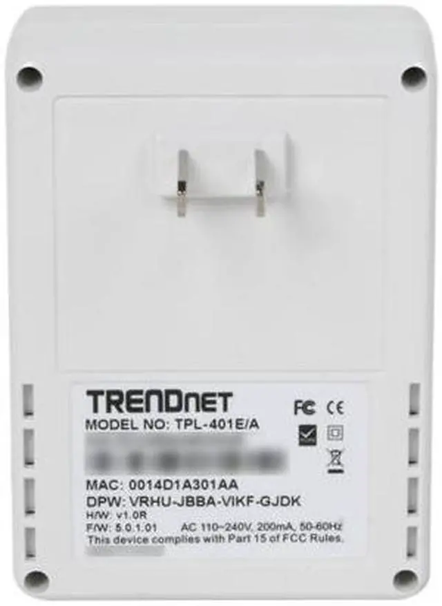 Alt view image 4 of 5 - TRENDnet TPL-401E Powerline 500 AV Adapter Up to 500Mbps