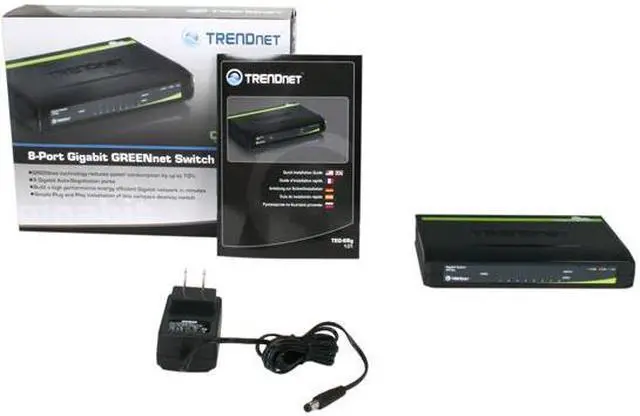 Alt view image 5 of 5 - TRENDnet TEG-S8g Switch 8-Port Gigabit GREENnet 10/100/1000Mbps 8 x RJ45 8K MAC Address Table 128KB Buffer Memory